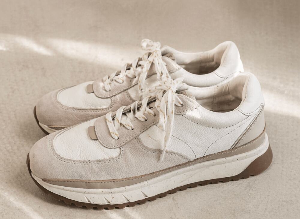 Madewell Kickoff Trainer Sneakers Neutral Leather Colorblock Size 9